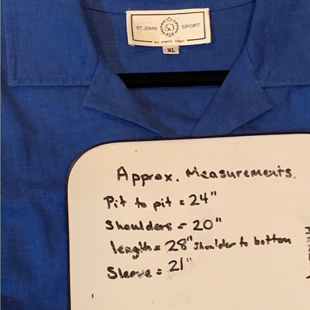 St John Sport By Marie Gray Womens Size XL Jacket Blue Linen Light Weight - Picture 5 of 7